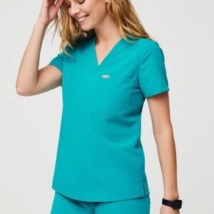 Figs Set: Teal Casma top, Zamora Joggers XS